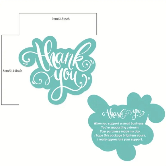 ♥️ 5x25 / 50 pcs Thank you cards - Picture 4 of 6